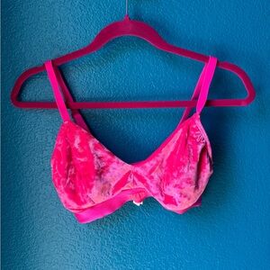 PINK Victoria's Secret Pink Velvet Bra with Adjustable Straps